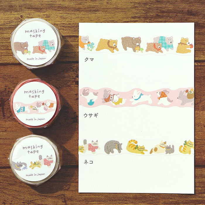Cinta washi de Hokkori con diseño de gato
