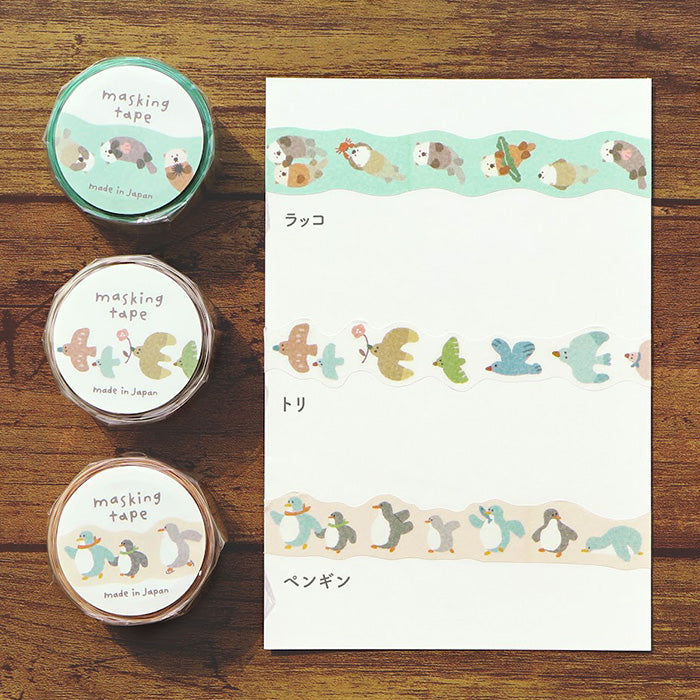 Cinta washi Hokkori con forma de pájaro