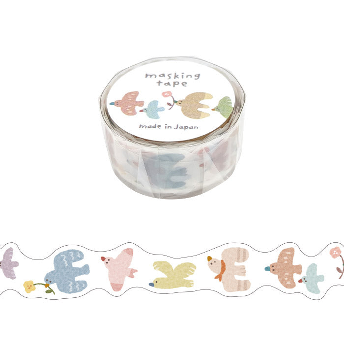 Cinta washi Hokkori con forma de pájaro