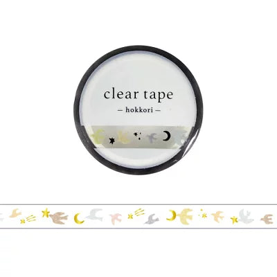 Birds Gold Foil PET Clear Tape