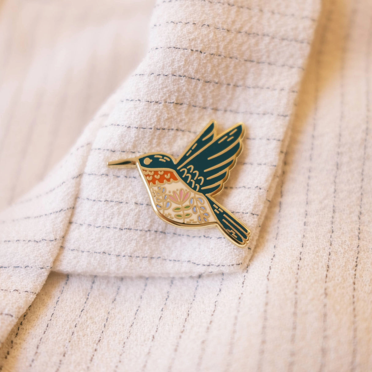Hummingbird (Green) Enamel Pin