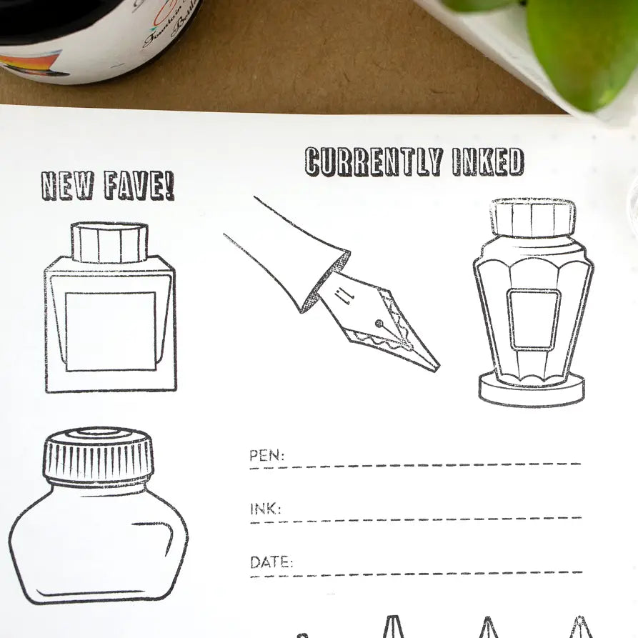 "Nibs & Ink" - 4"x6" Clear Stamp Set (16 Stamp Designs)