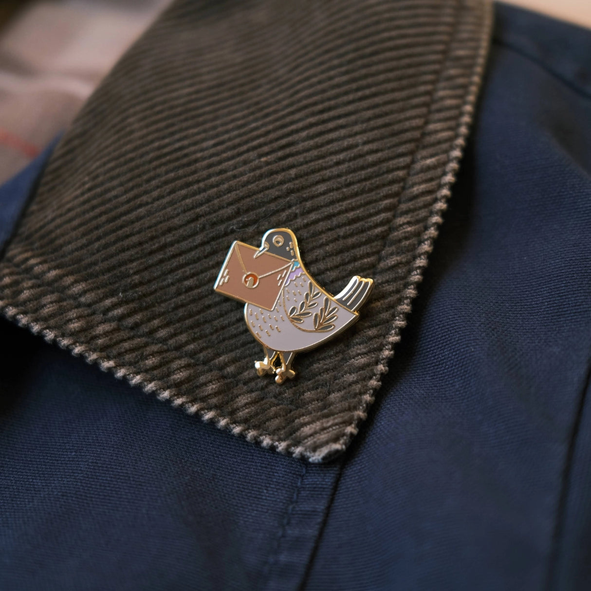 Pigeon Snail Mail Enamel Pin
