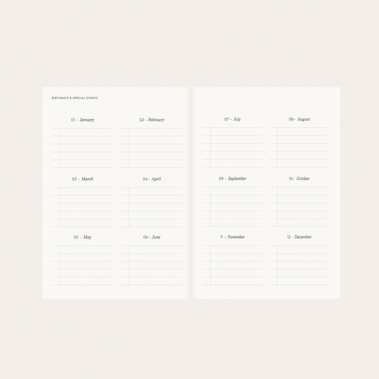 Botanica Paper Co. Linen Bound Undated Weekly Planner - Garden Floral