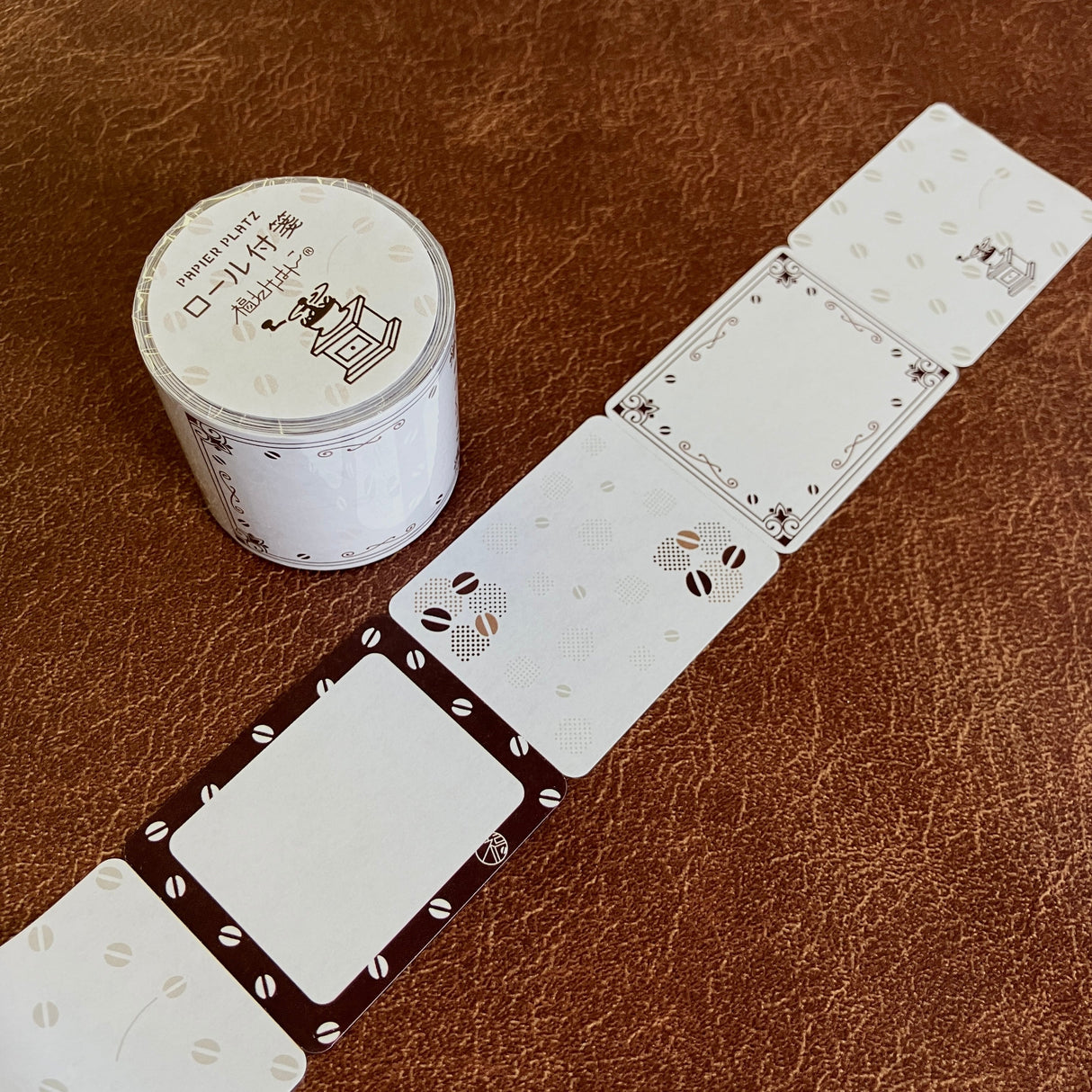 Papier Platz x Fukuwake Hanko Sticky Notes Roll - Coffee beans and mill
