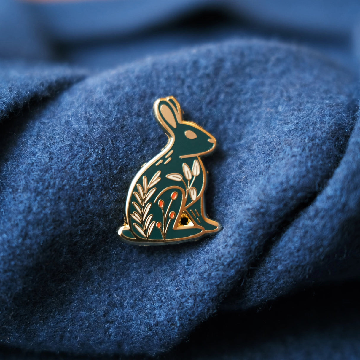 Rabbit Rosemary and Sage Enamel Pin