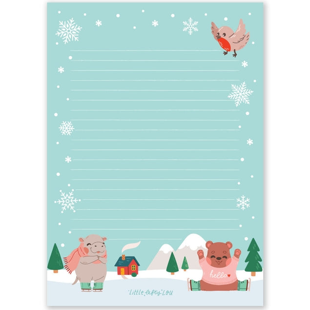 Bloc de notas de patinaje sobre hielo en invierno, tamaño A5