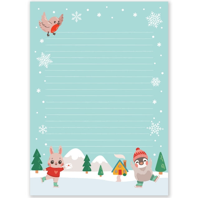 Bloc de notas de patinaje sobre hielo en invierno, tamaño A5