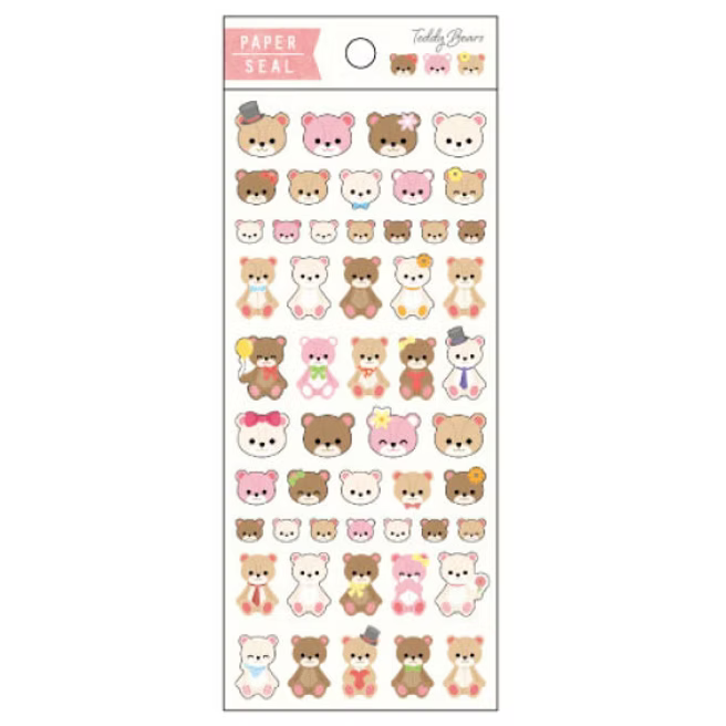 A sticker sheet with illustrations of various colored teddy bears to add both adorable and bright touches to your journal pages ♪
Size: 75×190mm
Material: Paper