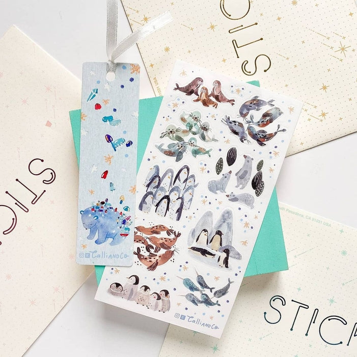 Adorable hoja de calcomanías del Ártico