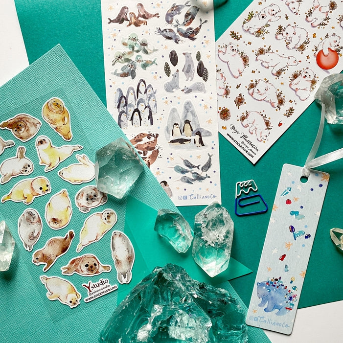 Adorable hoja de calcomanías del Ártico