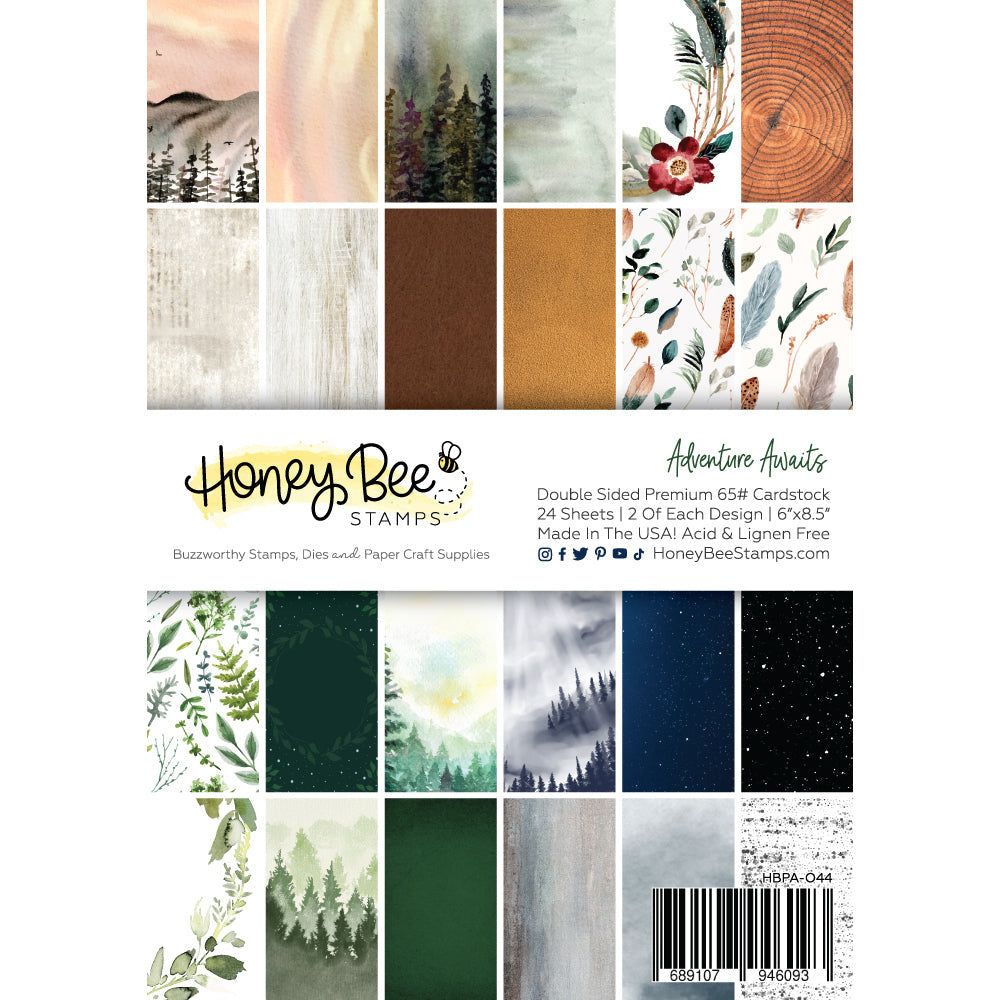 Add a special touch to your cards and paper crafts with our exclusive 6"x8.5" cardstock pads! This stunning best-seller is perfect for both masculine and feminine designs, featuring everything from flowers and forest scenes to feathers and pine trees. With 24 double-sided sheets showcasing 24 coordinating patterns, it’s ideal for any creative project. Printed on smooth satin finish 65# cover cardstock for a luxurious feel, and acid and lignin-free for lasting quality. Made with love in the USA!