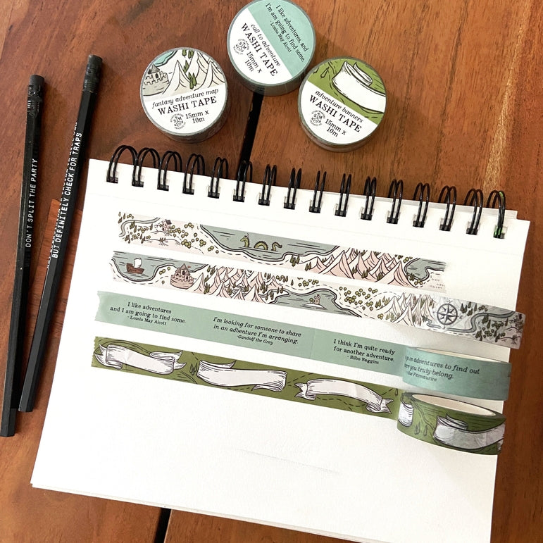 Cinta washi con banderines de aventuras: para creadores de mundos, juegos de rol y D&D