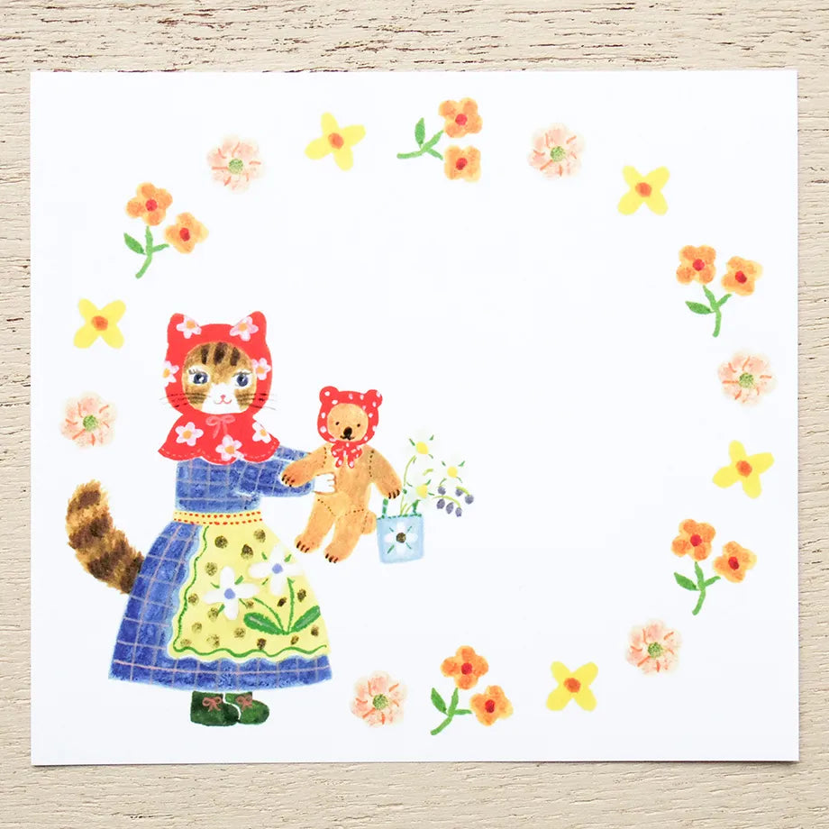 A block memo with many stylish and cute animals.
The flowers around me and the clothes everyone is wearing are so cute that every time I look at them, my heart flutters.
Pack of 120 sheets that can be used every day. Another point is that it is made of firm and thick paper, so it does not transfer to the back. Please use it not only as a memo, but also as a card to accompany the gift.