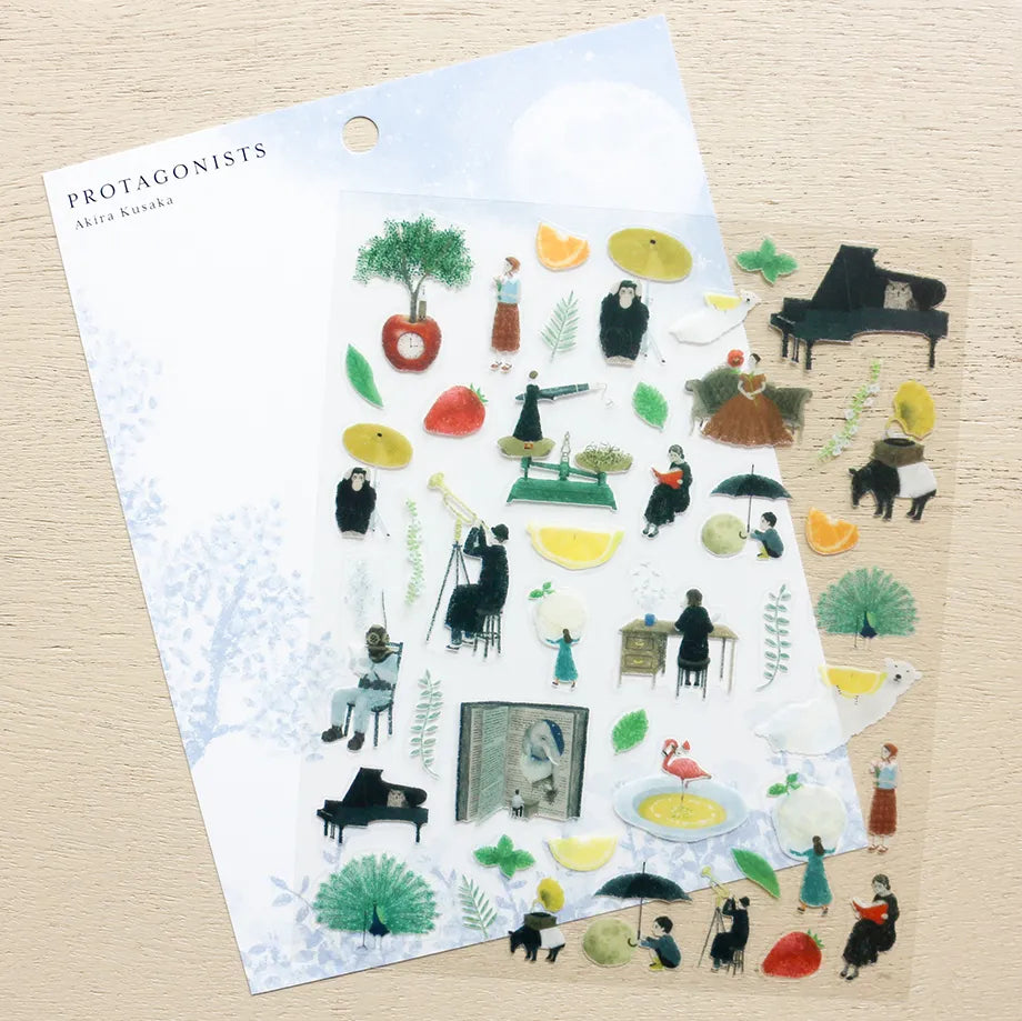 Stickers of illustrator Akira Kusaka. This sticker sheet is packed with beautiful drawings meant to evoke stories and memories.
Printed on PET material, the stickers have a smooth, durable finish that’s easy to peel and place - great for both everyday use and special projects.
✨ Product Details
Smooth, durable PET sticker material
Perfect for planners, journals, scrapbooking, and cardmaking
Backing Sheet Size: 141 × 188 mm
Sticker sheet size: 138 × 170 mm