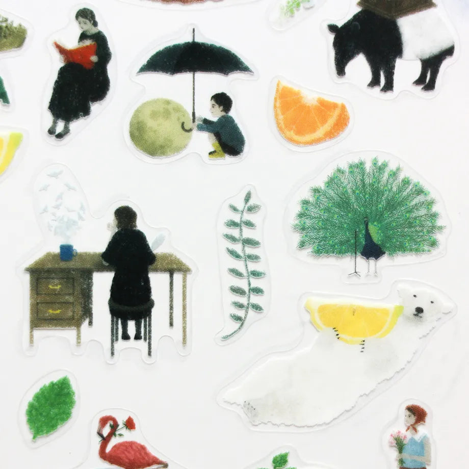 Stickers of illustrator Akira Kusaka. This sticker sheet is packed with beautiful drawings meant to evoke stories and memories.
Printed on PET material, the stickers have a smooth, durable finish that’s easy to peel and place - great for both everyday use and special projects.
✨ Product Details
Smooth, durable PET sticker material
Perfect for planners, journals, scrapbooking, and cardmaking
Backing Sheet Size: 141 × 188 mm
Sticker sheet size: 138 × 170 mm