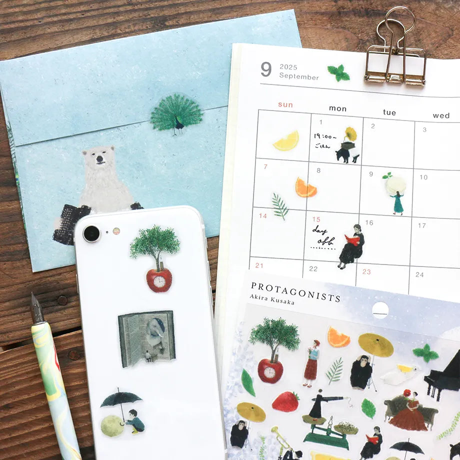 Stickers of illustrator Akira Kusaka. This sticker sheet is packed with beautiful drawings meant to evoke stories and memories.
Printed on PET material, the stickers have a smooth, durable finish that’s easy to peel and place - great for both everyday use and special projects.
✨ Product Details
Smooth, durable PET sticker material
Perfect for planners, journals, scrapbooking, and cardmaking
Backing Sheet Size: 141 × 188 mm
Sticker sheet size: 138 × 170 mm