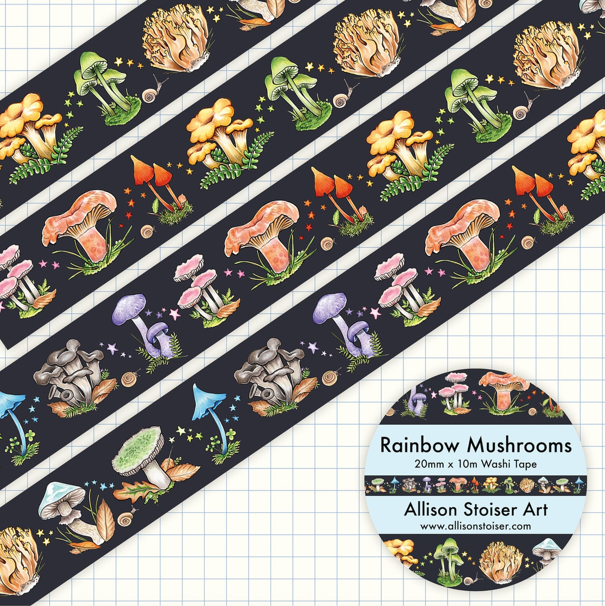 Allison Stoiser Art - Rainbow Mushroom Washi Tape