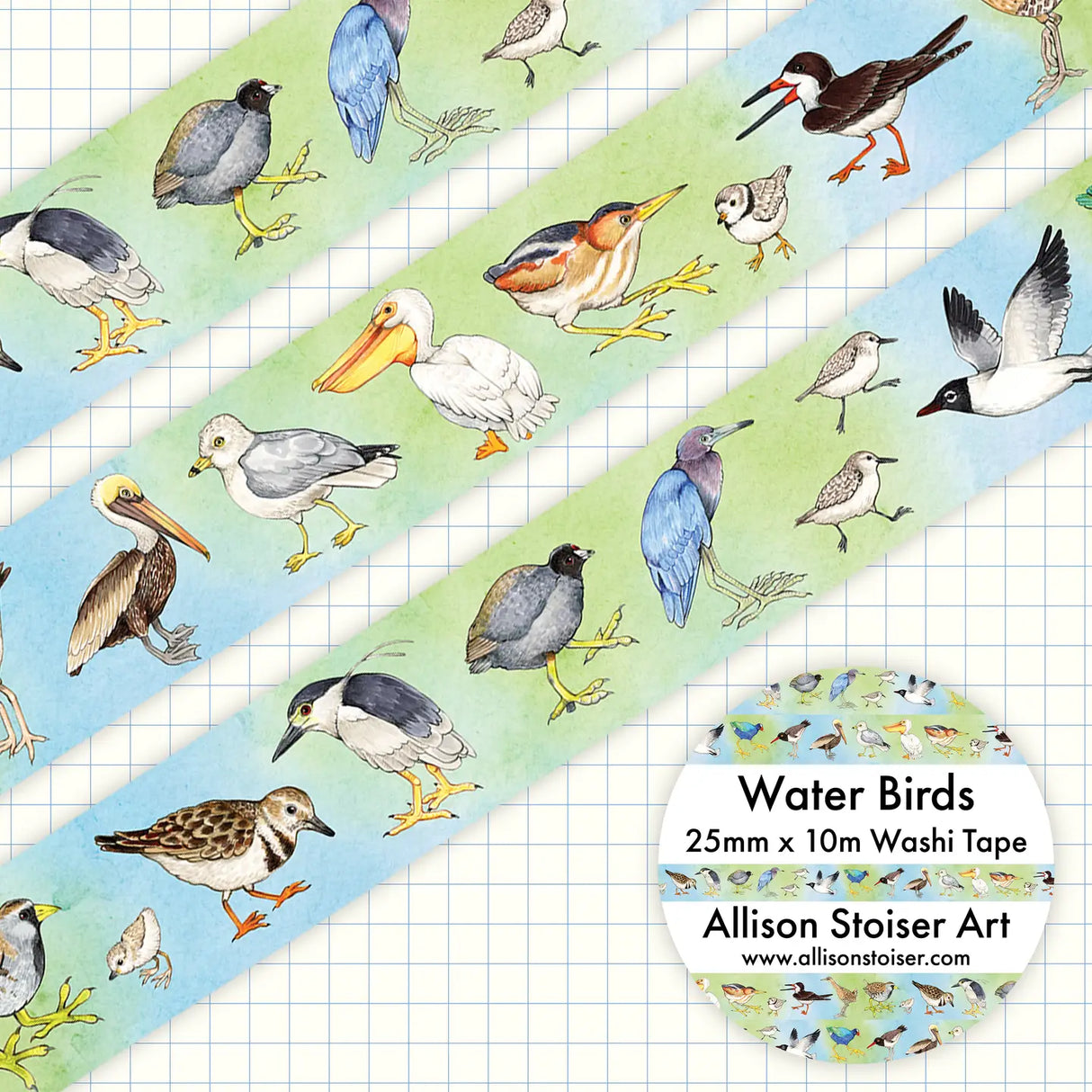 Allison Stoiser Art Water Birds Washi Tape
