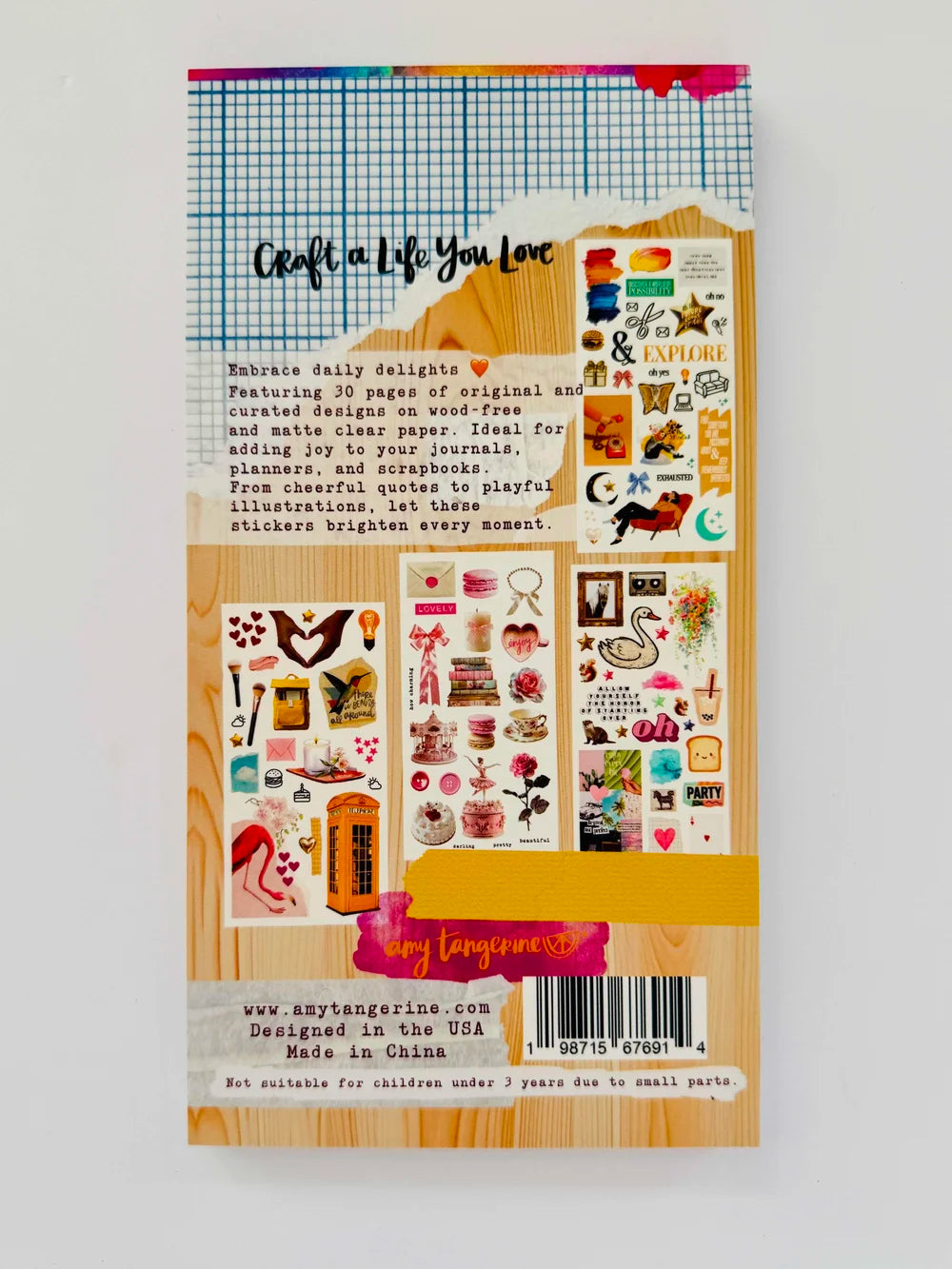 Featuring 30 pages of curated and original designs on matte clear and wood-free paper. Ideal for adding joy to your journals, planners, and scrapbooks. From familiar icons to everyday objects, let these stickers brighten every moment. (15 pages are wood-free and then those same designs appear again on 15 matte clear pages)