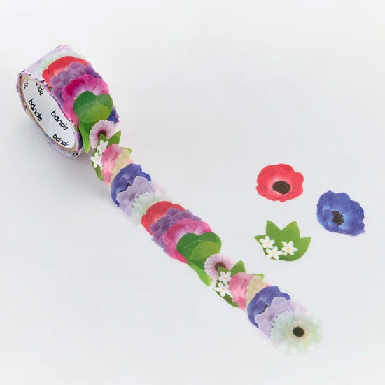 Anemone Bouquet Washi Roll Sticker Bande