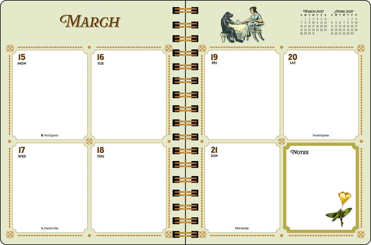 Whether you love to junk journal or need to get your thoughts down on paper, you can add vintage-inspired beauty to every week with the spreads and stickers in The Antiquarian Sticker 2027 Planner.
Gorgeous, inspiring, and dreamily vintage, the spreads and stickers in The Antiquarian Sticker 2027 Monthly/Weekly Planner bring a world of enchantment to your daily life. Nurture your creativity and keep yourself organized with this treasure trove of vintage-inspired aesthetics.
Features include:
- Dimensions: