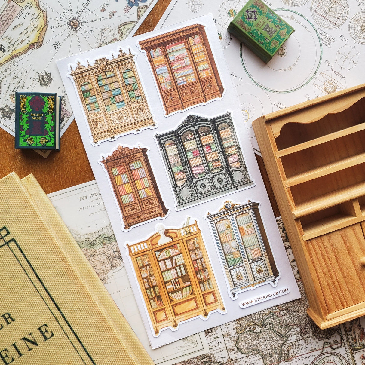 📚 Discover your next literary journey in this quaint vintage library, where shelves of captivating reads await. Whether you’re advancing your knowledge or escaping into an adventure, these are perfect for your reading journal. This sheet featuring magnificent glass-enclosed bookshelves will fill any book lover with endless joy.
Top Coating: None
Adhesive Layer: Paper
Backing Layer: Clear PET
6.69" x 3.54". Weight - 0.03lbs.
1 sheet included