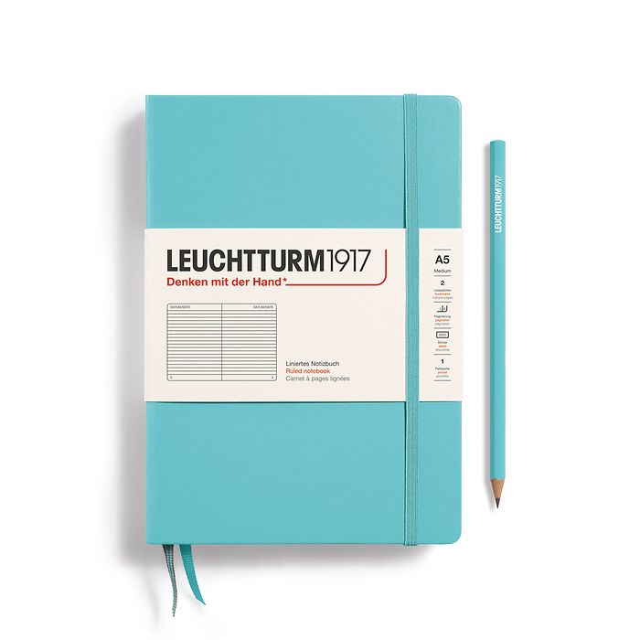 Leuchtturm1917 Aquamarine Medium Hardcover Notebook Dot A5