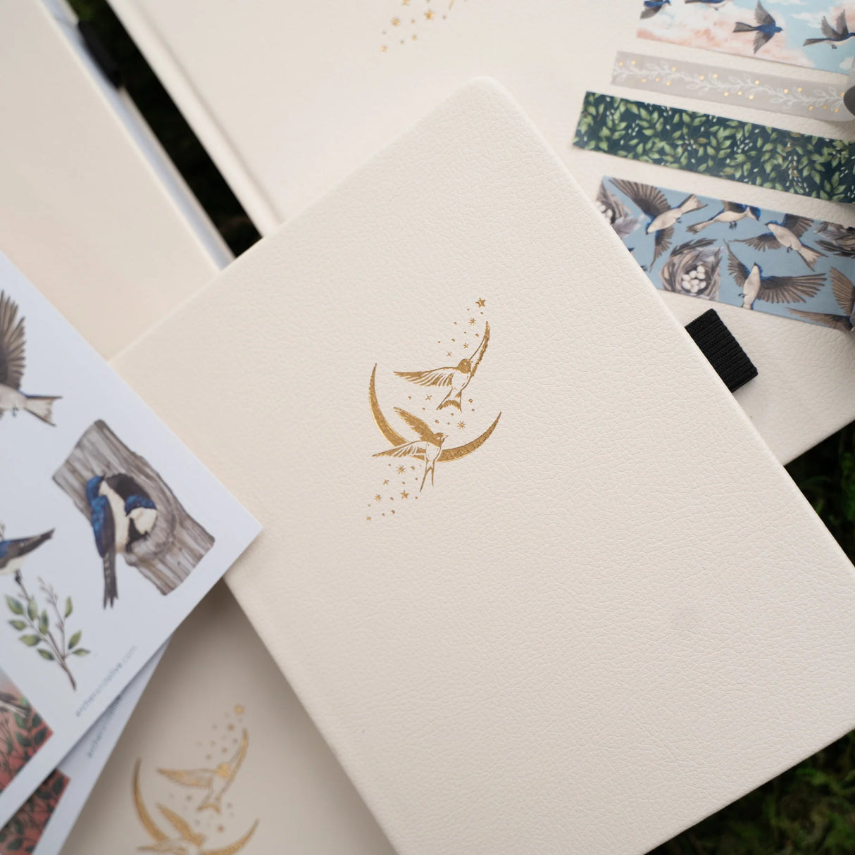 Archer and Olive 8x8 Swallows: Dot Grid Notebook