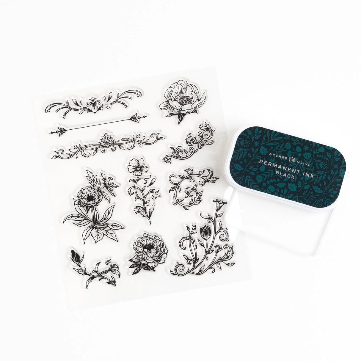 Archer and Olive Antique Floral Stamp Set