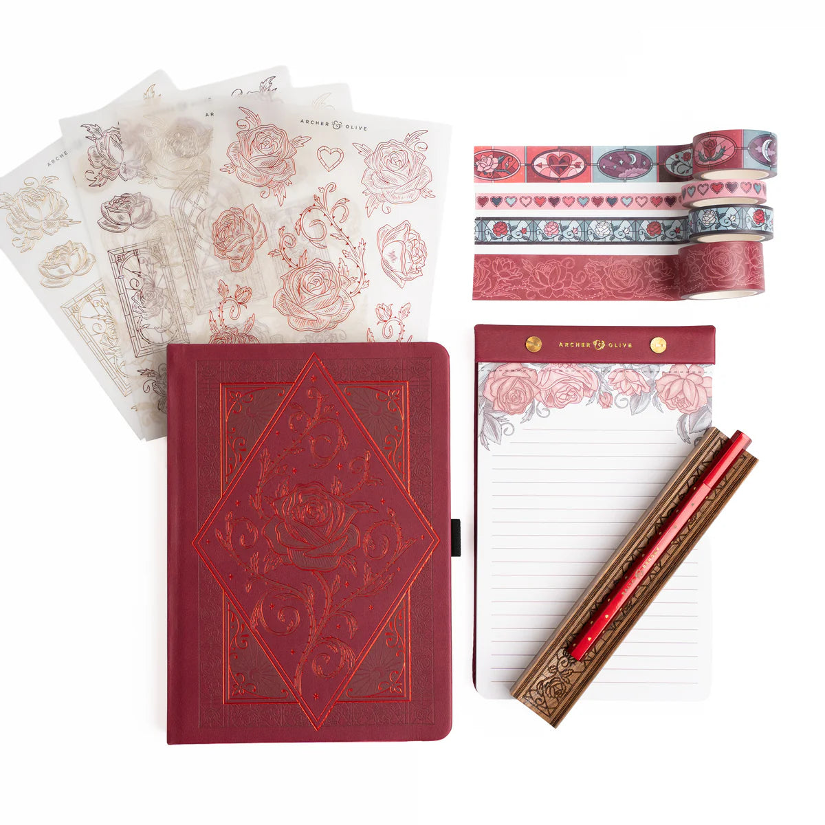 Bold romance meets delicate detail in The Rose and Thorn Valentine’s Box — a curated collection designed to celebrate love in all its forms: soft and strong, sweet and striking. Inspired by timeless florals and vintage storybook charm, this limited-edition box is made for meaningful moments, creative rituals, and heartfelt gifting. Perfect for journaling, letter writing, memory keeping, or gifting to someone special (yourself included), The Rose and Thorn Valentine’s Box is a celebration of creativity.