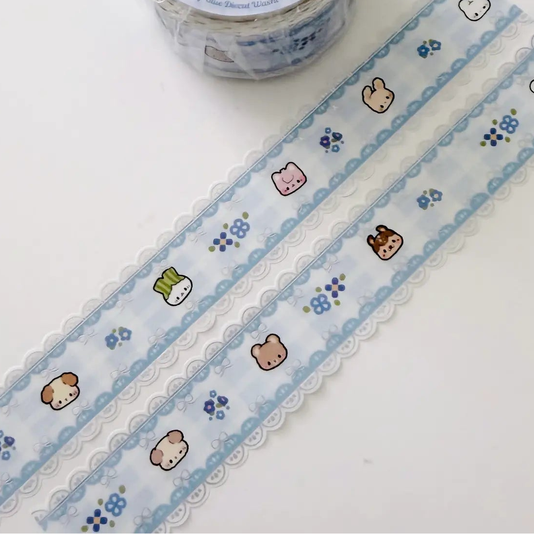 Add a delicate touch to your journal spreads with this Blue Lace Diecut Foil Washi Tape! Featuring soft pink lace-inspired details and shimmering foil accents, this tape is perfect for decorating planners, scrapbooks, happy mail, and cozy stationery setups. The elegant diecut design makes it a charming collectible for stationery lovers and washi tape collectors alike.
Product details:
20 mm x 5 m
