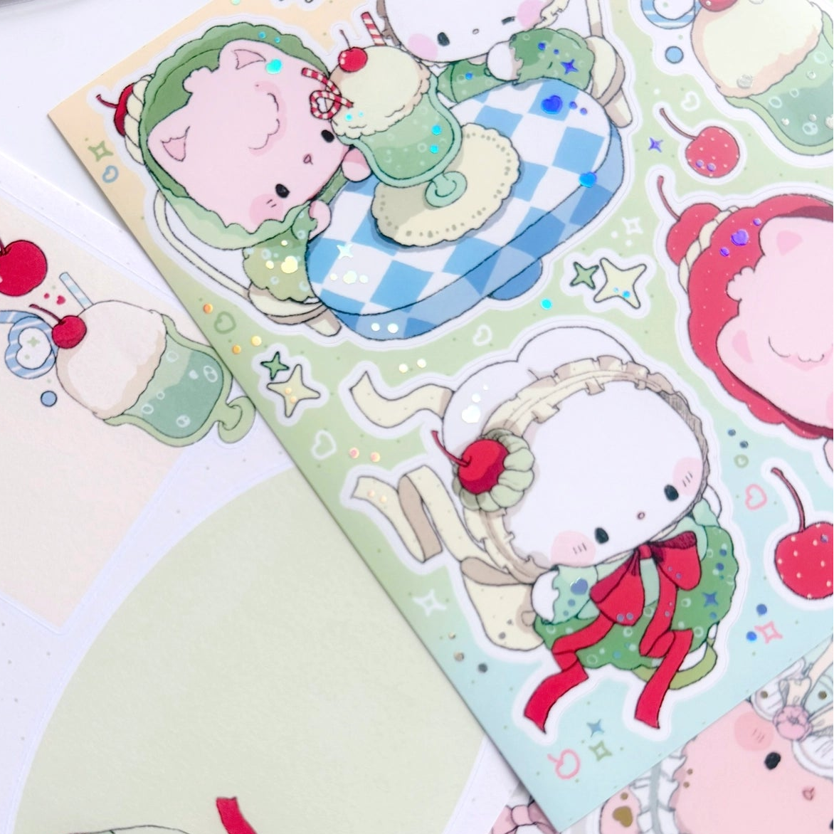 Introducing larger stickers to be the center of focus in your journal spreads! These detailed, illustrated stickers will add a cozy flair to any journal.
Product details:
135 mm x 160 mm sticker sheet.
Matte with Foil
135 mm x 180 mm memo sticker sheet backing - writable.