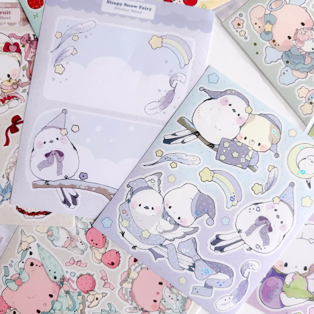Introducing larger stickers to be the center of focus in your journal spreads! These detailed, illustrated stickers will add a cozy flair to any journal.
Product details:
135 mm x 160 mm sticker sheet.
Matte with Foil
135 mm x 180 mm memo sticker sheet backing - writable.
