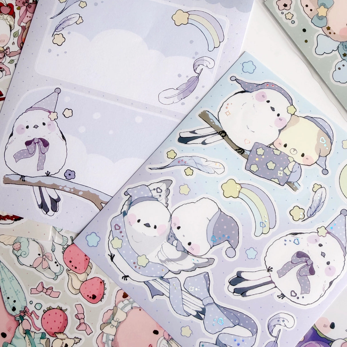 Introducing larger stickers to be the center of focus in your journal spreads! These detailed, illustrated stickers will add a cozy flair to any journal.
Product details:
135 mm x 160 mm sticker sheet.
Matte with Foil
135 mm x 180 mm memo sticker sheet backing - writable.