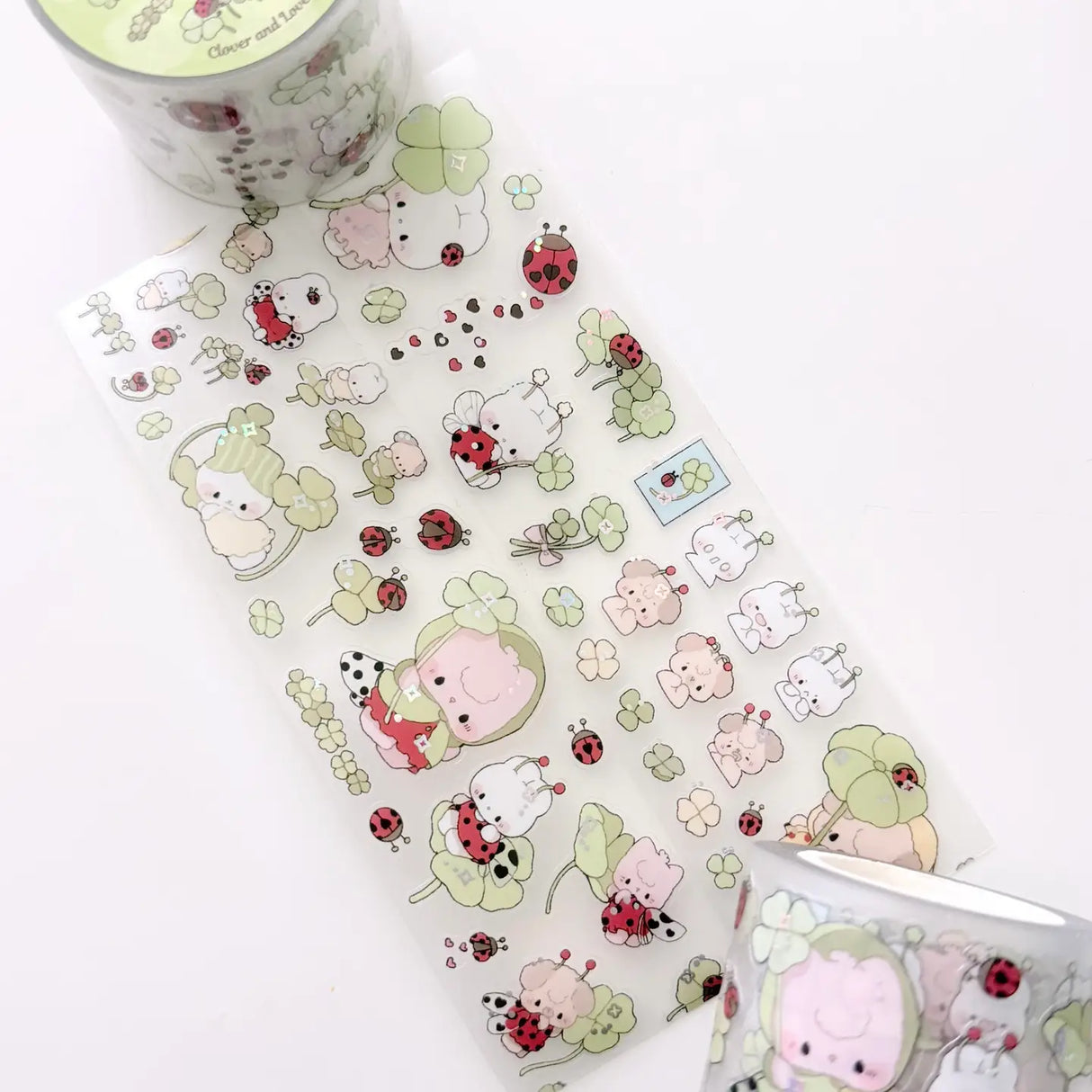 New sticker rolls designs have arrived! Ladybugs and clovers are perfect for spring and summertime
Product details:
45mm x 5m (the pattern is repeated about 15 times on one roll)
Clear Matte with Foil