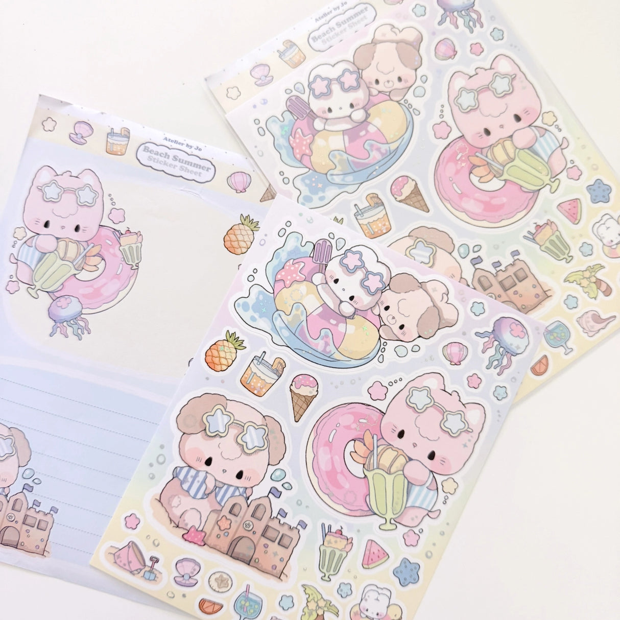 Atelier by Jo Large Sticker Sheet - Summer Beachtime
Introducing larger stickers to be the center of focus in your journal spreads! These detailed, illustrated stickers will add a cozy flair to any journal.