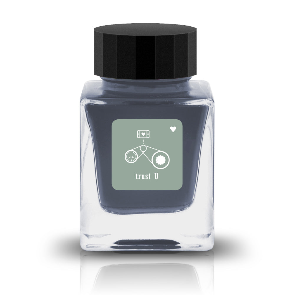 trust U Ink
The Baby Color Collection features pastel colors to add whimsy and softness to your writing. Many colors feature a "U" in the title to reemphasize the soft nature of the colors.
RGB: 151, 169, 156
Light Purple/Brown
30 ml