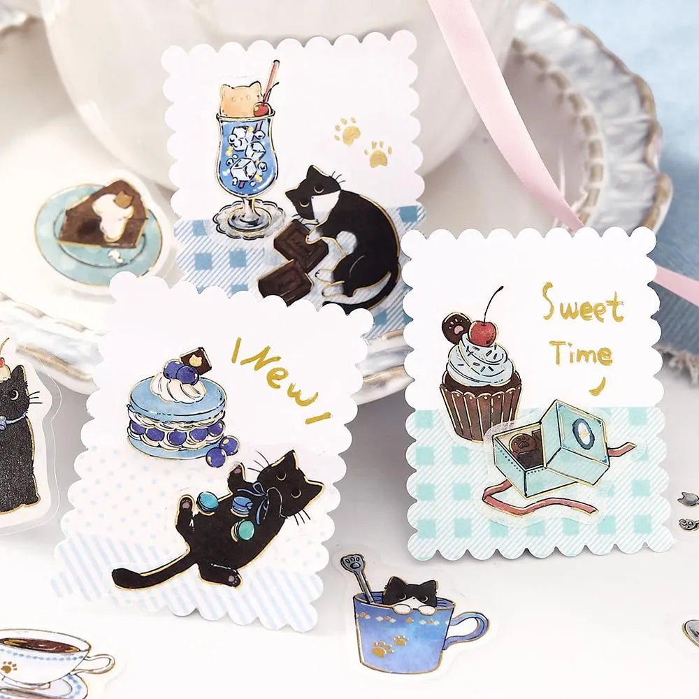 BGM - Welcome Meow! Series Café Kuroneko Sticker Flakes
The popular masking tape series "Cafe Kuroneko" has now become stickers!
Not only black cats, but also high-cats, carapaces, and white-cats have joined
the group. Each cat gathers here as a café with its own unique personality.
"Welcome, meow!"
Contents: 15 designs x 3 sheets
Material: Japanese paper
