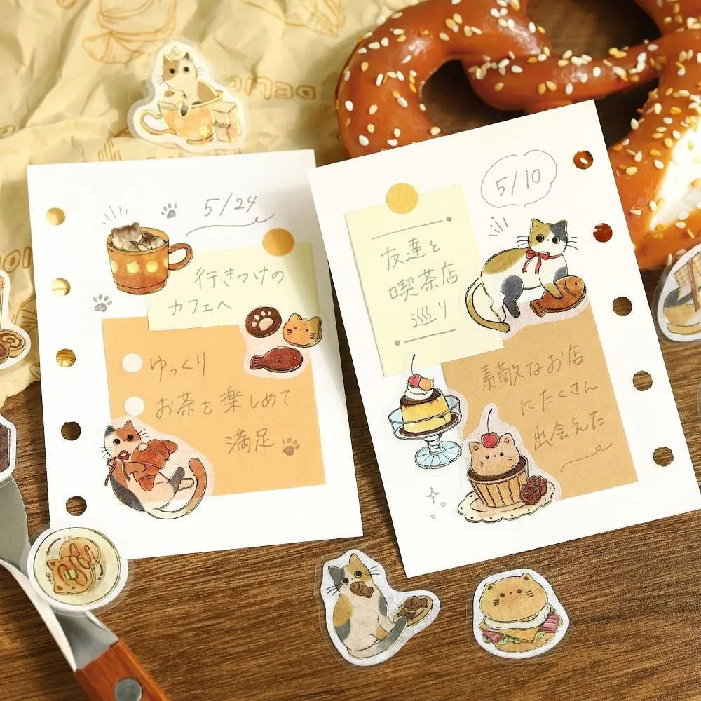 BGM - Welcome Meow! Series Café Mikeneko Sticker Flakes
The popular masking tape series "Cafe Kuroneko" has now become stickers!
Not only Kuroneko, but also Heineko, Mikeneko, and Shiro-Neko have joined the group. Each cat gathers here as a café with its own unique personality.
"Welcome, meow!"
Contents: 15 designs x 3 sheets
Material: Japanese paper