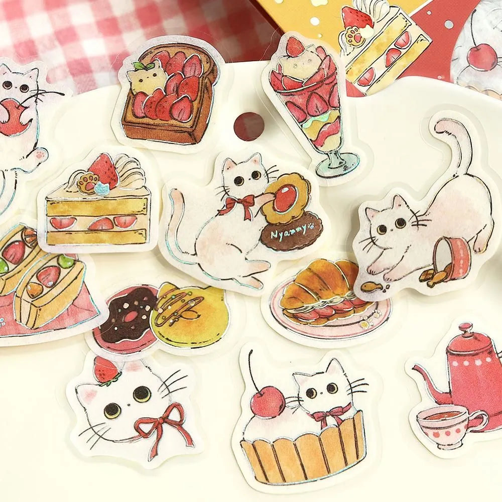 BGM - Welcome Meow! Series Café Shiro-Neko Sticker Flakes
The popular masking tape series "Cafe Kuroneko" has now become stickers!
Not only Kuroneko, but also Heineko, Mikeneko, and Shiro-Neko have joined the group. Each cat gathers here as a café with its own unique personality.
"Welcome, meow!"
Contents: 15 designs x 3 sheets
Material: Japanese paper