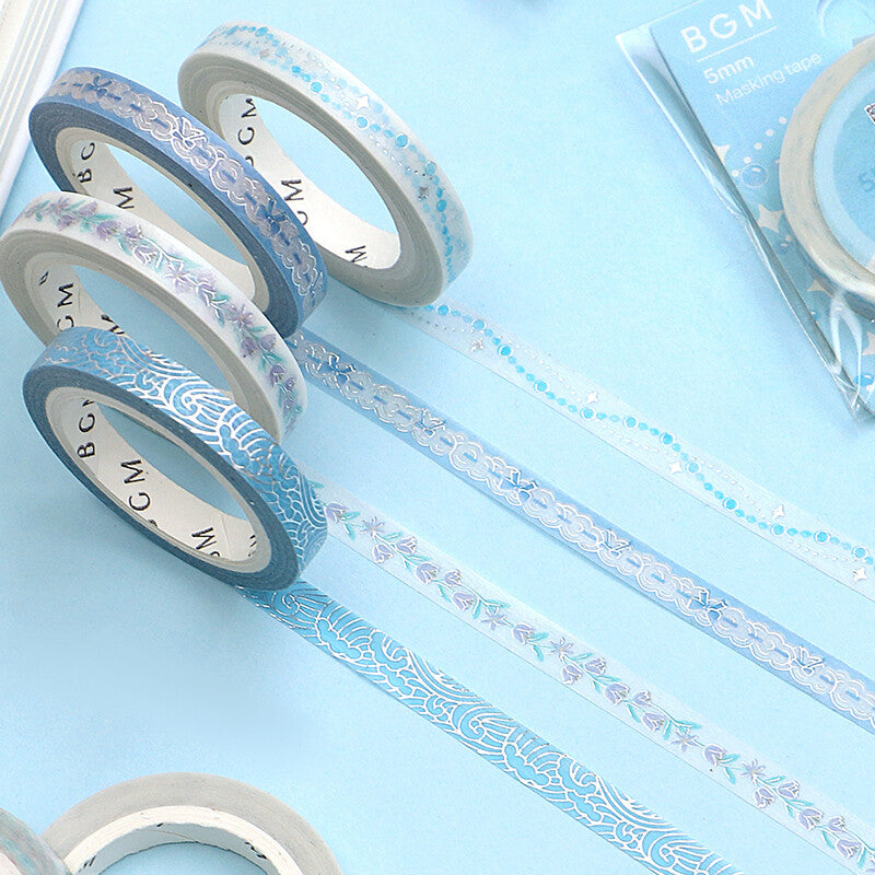 Blue Pearl Slim Washi Tape