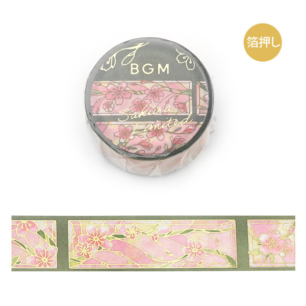 Sakura Cherry Blossom Stained Glass Washi Tape BGM
