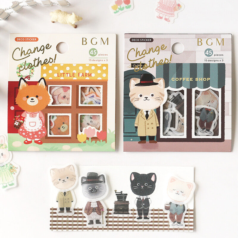 Encantadora pegatina de copos de animales para cambiarse de ropa