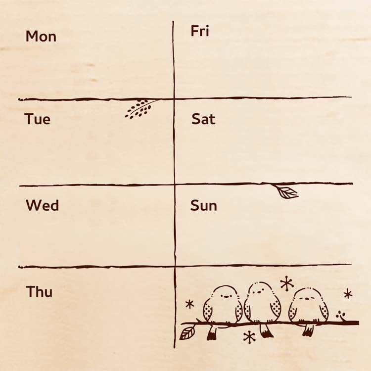 Shimaenaga Weekly Calendar Beverly Irodori Stamp
