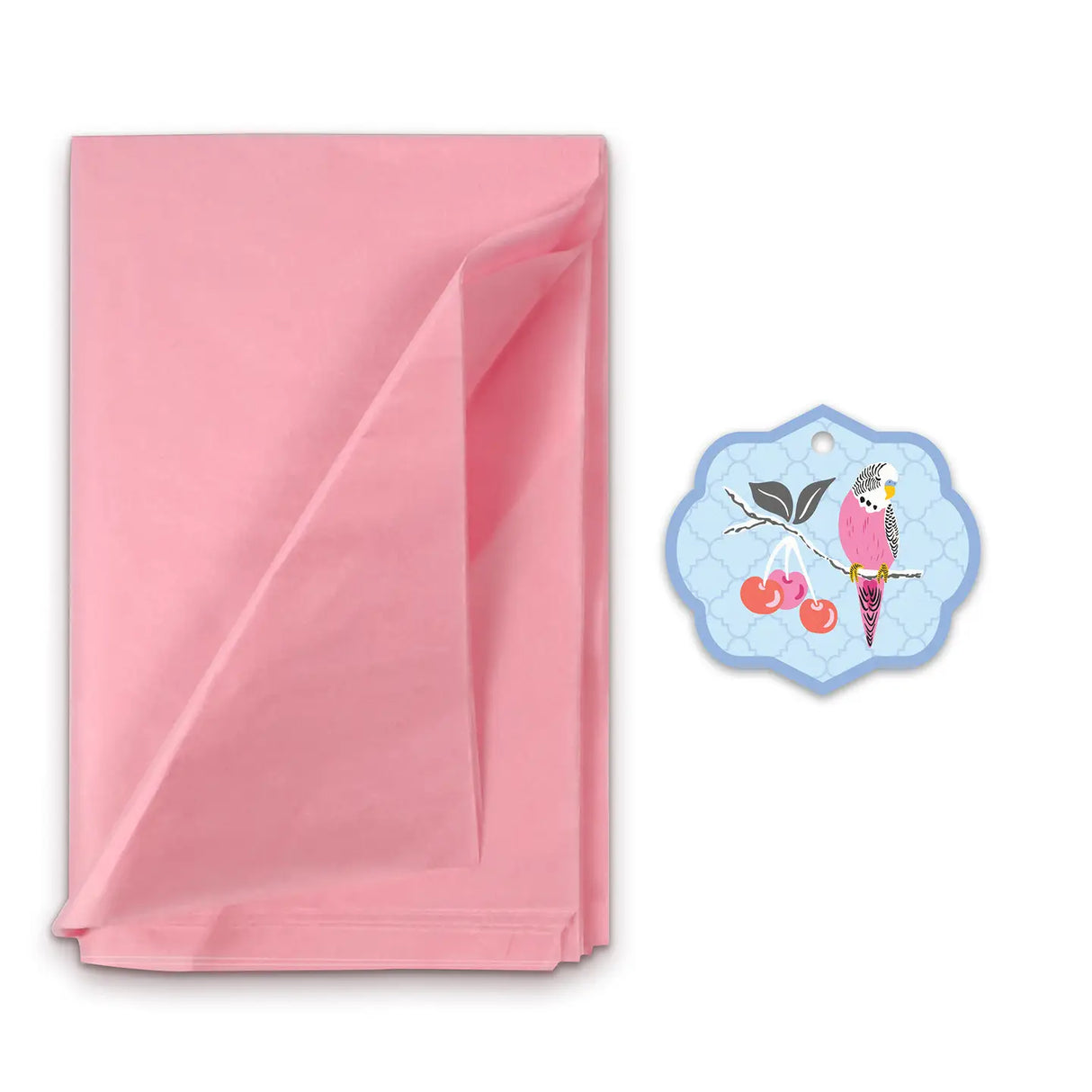 Birds in Cherry Tree Large Horizontal Gift Bag with Tissue Paper