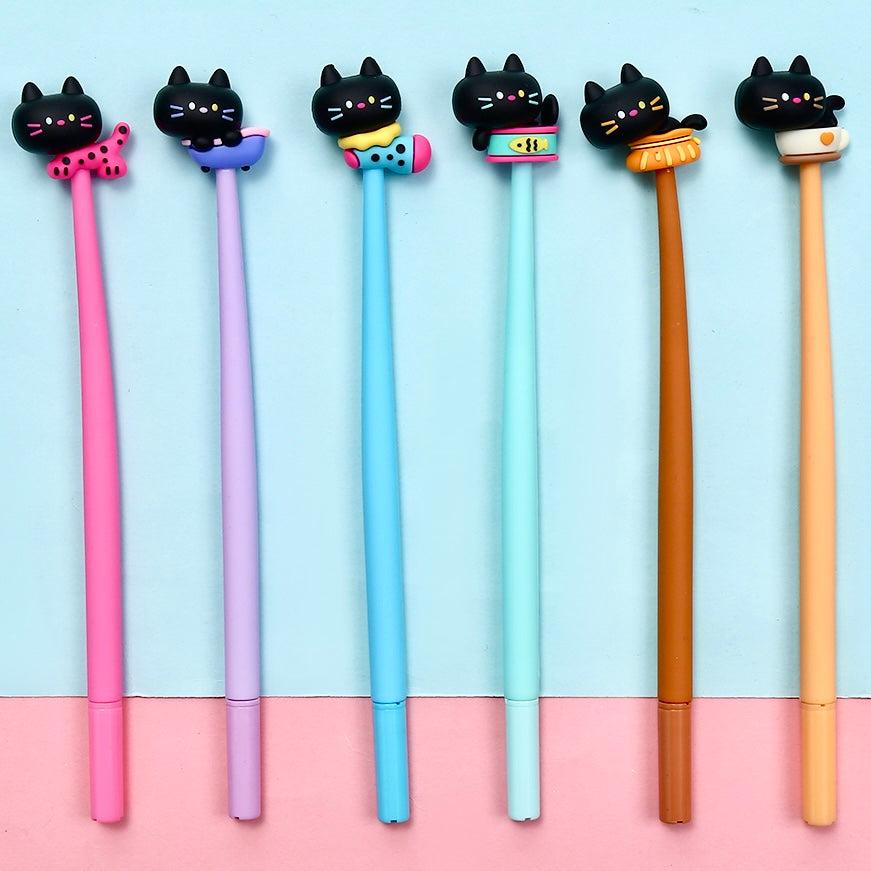Black Cat Wiggle Gel Pen