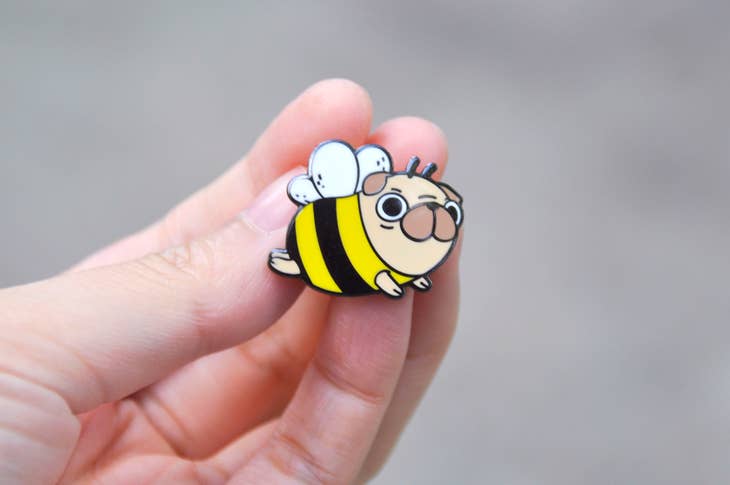 Pug Bee Enamel Pin