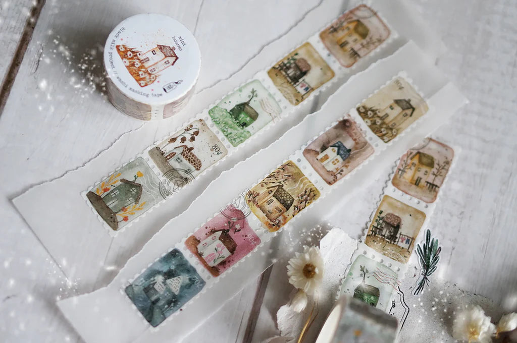 Black Milk Project - Mini Houses Washi Tape
Hand-illustrated stamp washi tape.
• 10 unique designs per roll (5 meters per roll)