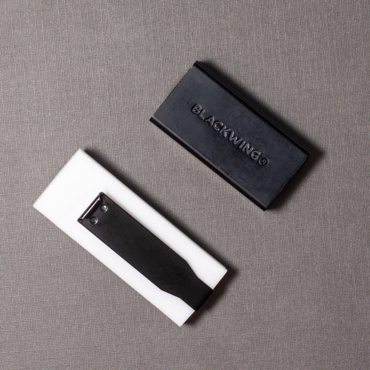 These replacement erasers are designed to be used with the Soft Handheld Eraser + Holder
Each eraser is made of a specialized soft material that erases the dark lines of our graphite cleanly and easily. Use them with our durable aluminum holder that lets you get a solid grip while erasing. The jumbo-sized Blackwing clip also lets you extend the eraser as you use it.